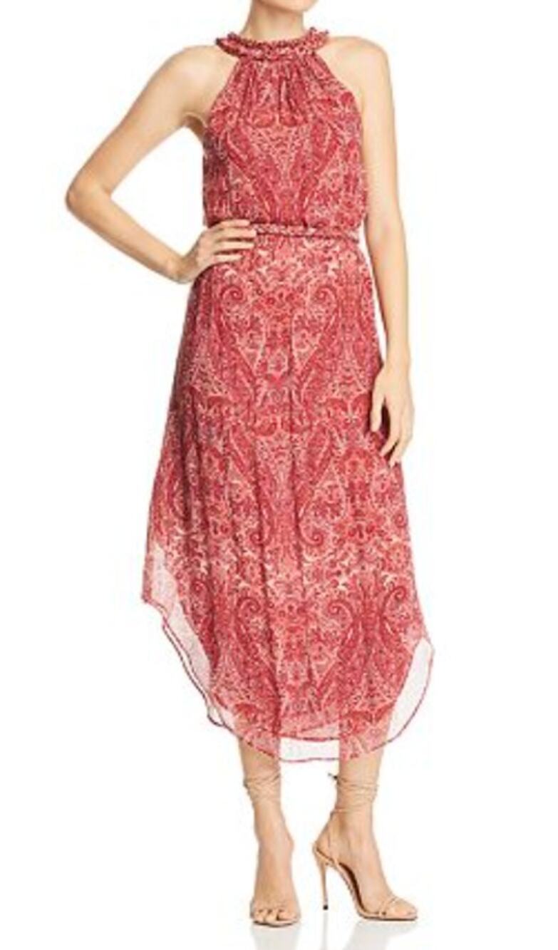 Ramy Brook Jolene Sleeveless Silk Paisley-Print Midi Dress Womens XS